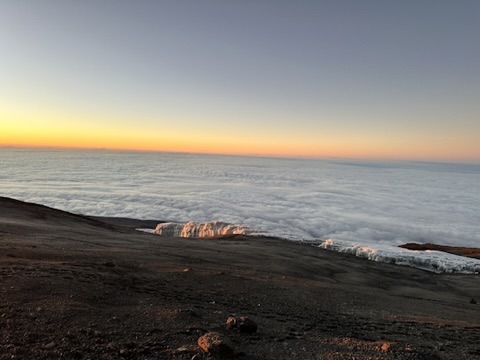 Above the clouds at sunrise